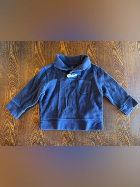 GAP Navy Shawl Collar Shirt with Toggle Detail